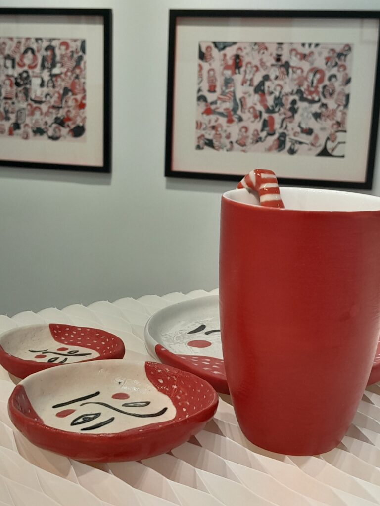 Ceramic works at Sanguinella: Ink and Fire art exhibition