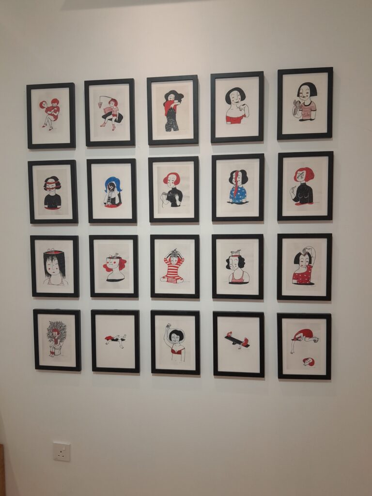 Ink drawings at Sanguinella: Ink and Fire art exhibition