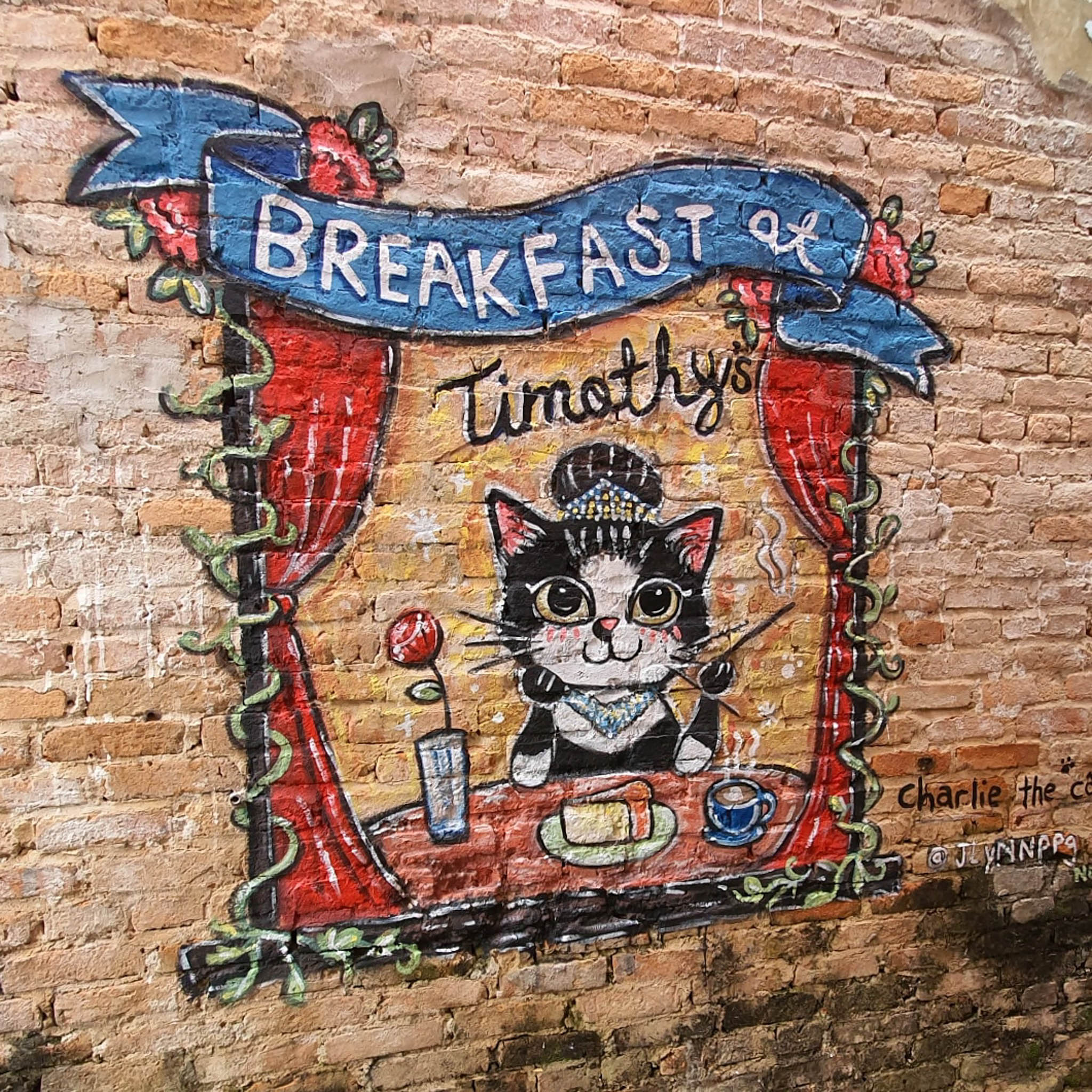 Mural painting for Breakfast at Timothy | Photo by Jean Lynn